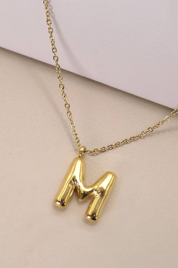 18K STAINLESS STEEL TARNISH FREE INITIAL NECKLACE